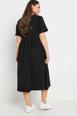 Yours Curve Black Bow Tie Front Midi Dress