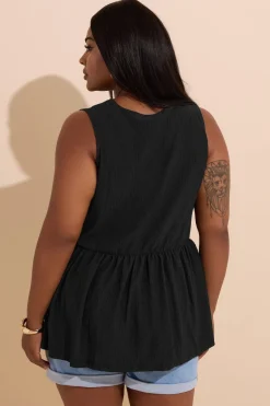 Yours Curve Black Bow Tie Front Top