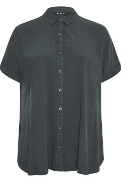 Yours Curve Black Chambray Shirt