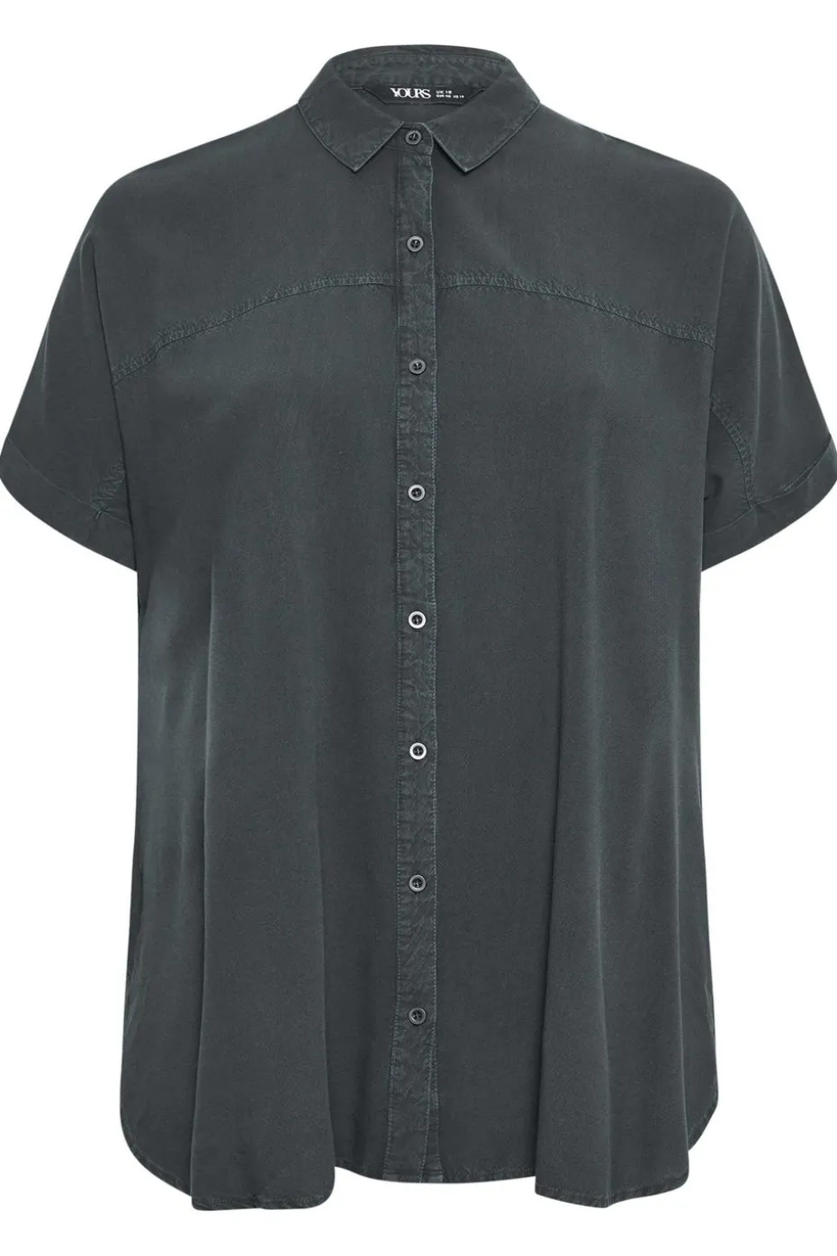Yours Curve Black Chambray Shirt