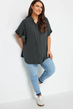 Yours Curve Black Chambray Shirt