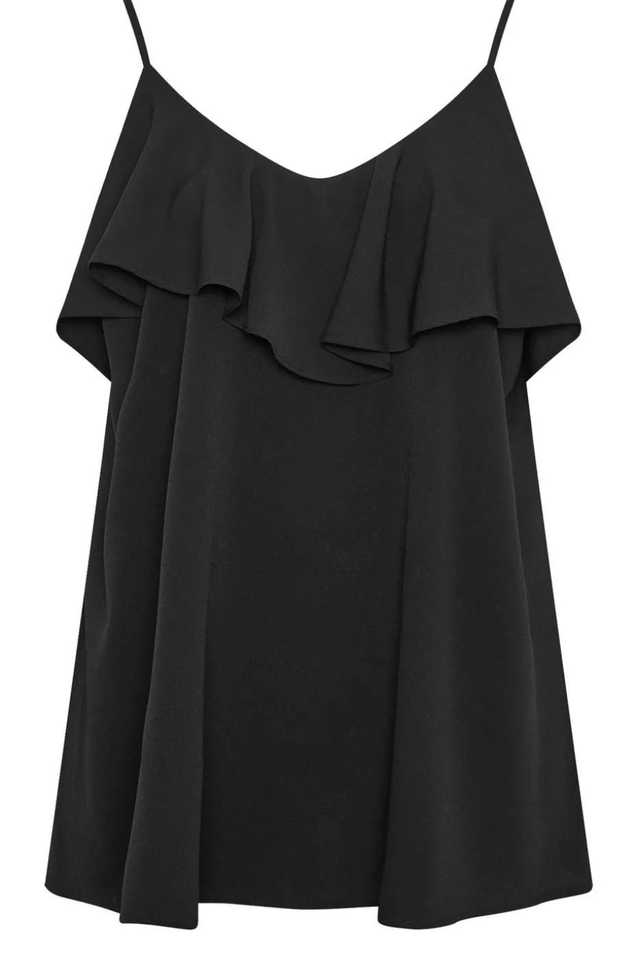 Yours Curve Black Frill Cami Vest Top