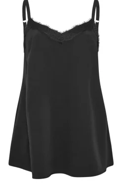 Yours Curve Black Lace Cami Vest Top