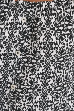 Yours Curve Black Textured Tile Print Bardot Top