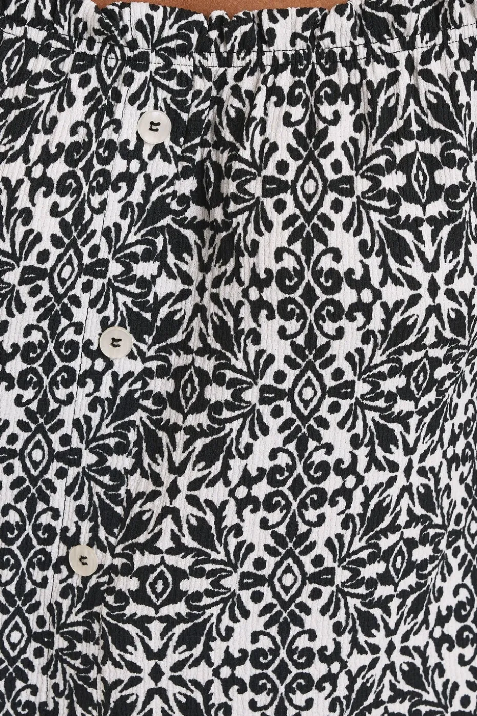 Yours Curve Black Textured Tile Print Bardot Top