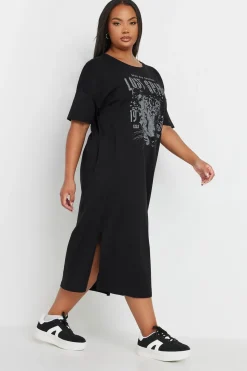 Yours Curve Black 'Lost Spirit' Stud Midaxi Dress