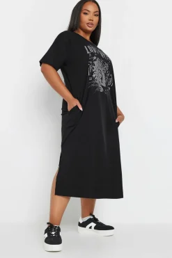 Yours Curve Black 'Lost Spirit' Stud Midaxi Dress