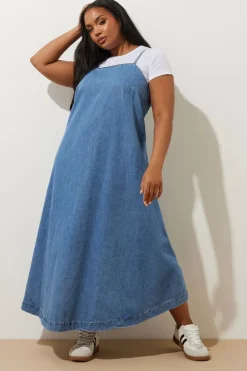 Yours Curve Blue Denim Maxi Dress