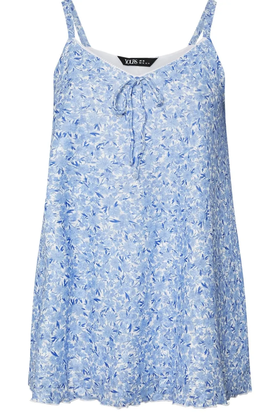 Yours Curve Blue Floral Lace Cami Top