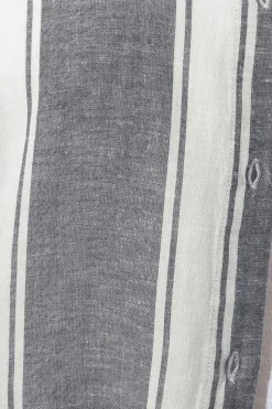 Yours Curve Blue Stripe Linen Shirt