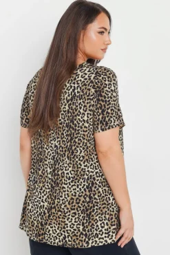 Yours Curve Brown Leopard Print Swing Top