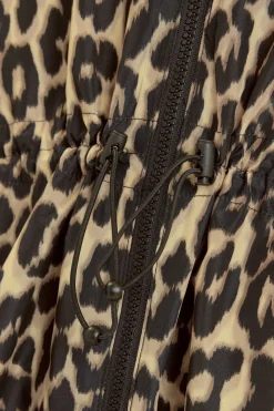 Yours Curve Brown Leopard Print Longline Parka Jacket