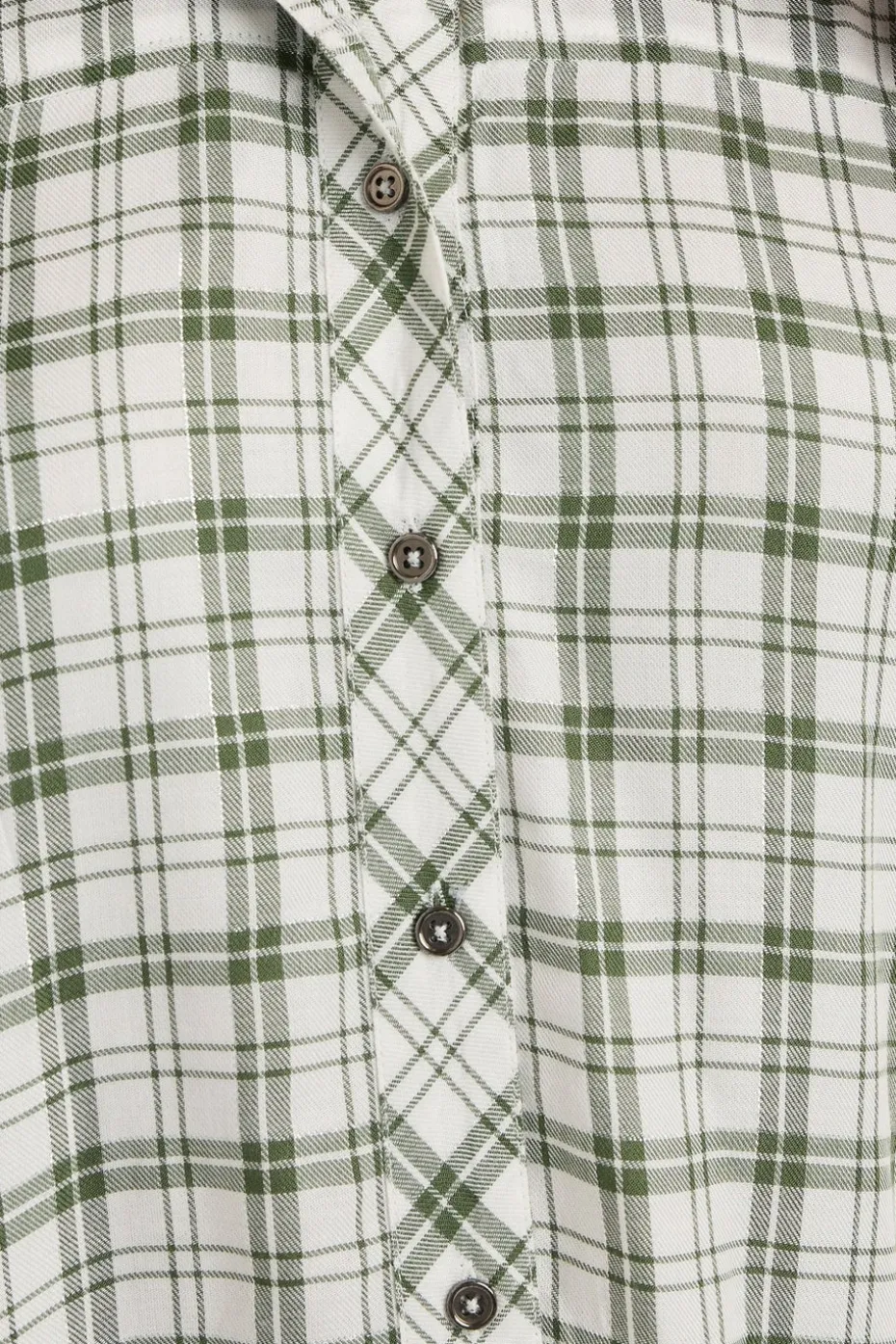 Yours Curve Green Metallic Check Print Shirt