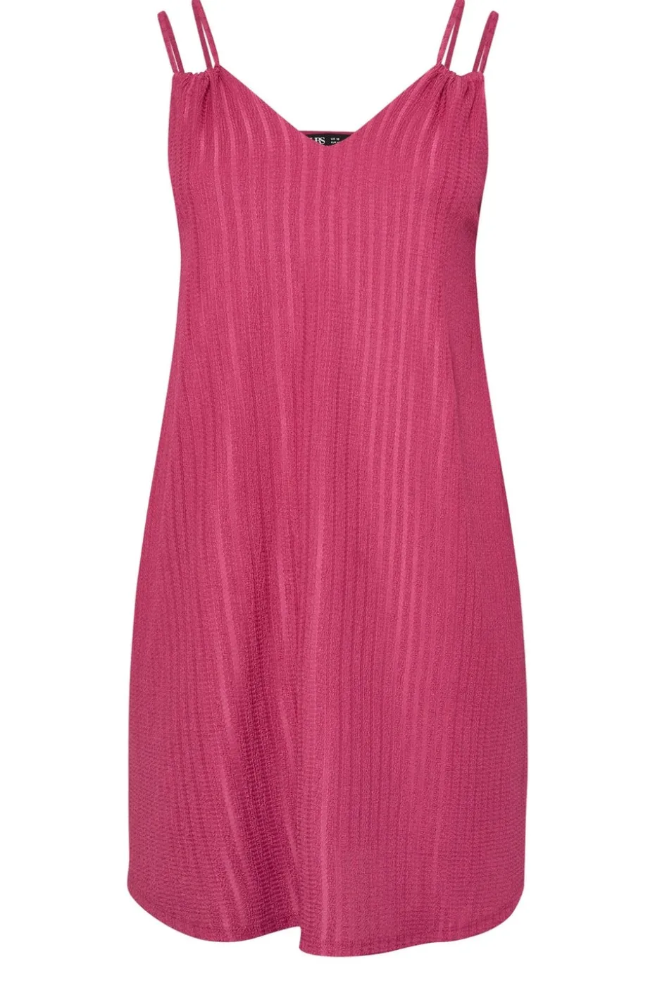 Yours Curve Hot Pink Textured Double Strap Mini Dress