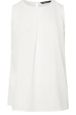 Yours Curve Ivory White Lace Insert Vest Top