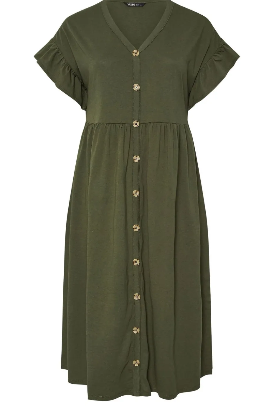 Yours Curve Khaki Green Peplum Midaxi Dress