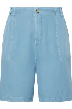 Yours Curve Light Blue Chambray Pull On Shorts