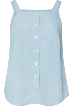 Yours Curve Light Blue Square Neck Vest Top