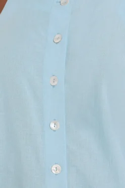 Yours Curve Light Blue Square Neck Vest Top
