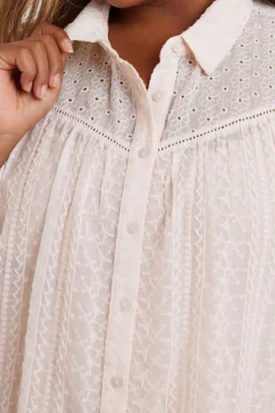 Yours Curve Light Pink Sheer Embroidered Blouse