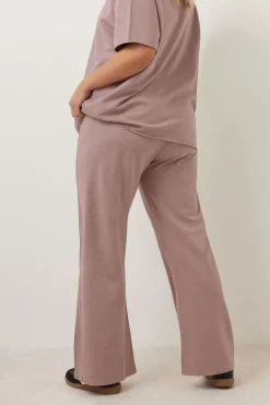 Yours Curve Pink Acid Wash Wide Leg Joggers