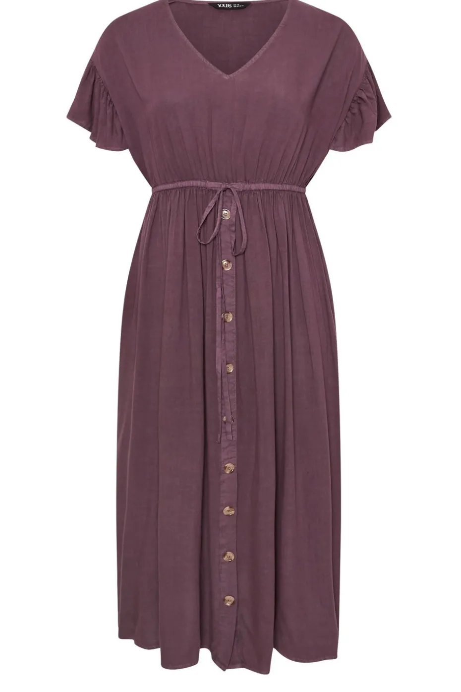 Yours Curve Purple Button Chambray Maxi Dress