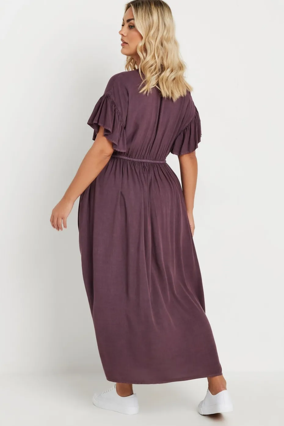 Yours Curve Purple Button Chambray Maxi Dress