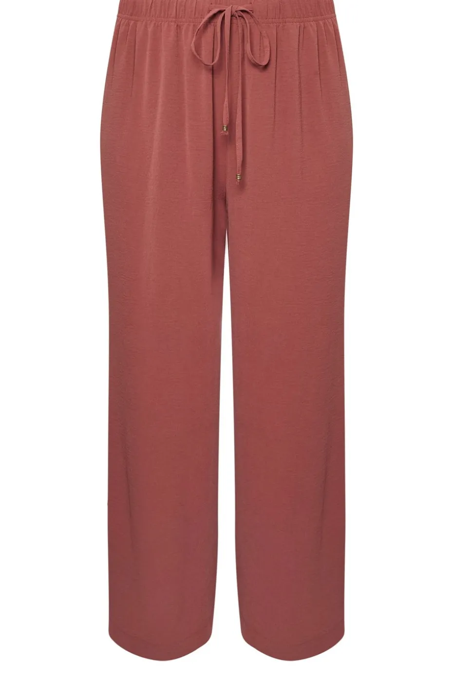 Yours Curve Rust Orange Twill Wide Leg Trousers