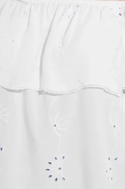 Yours Curve White Broderie Anglaise Bardot Top