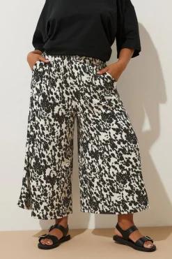 Yours Curve White Cow Print Midaxi Culottes