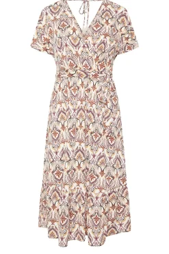 Yours Curve White Paisley Print Midaxi Wrap Dress