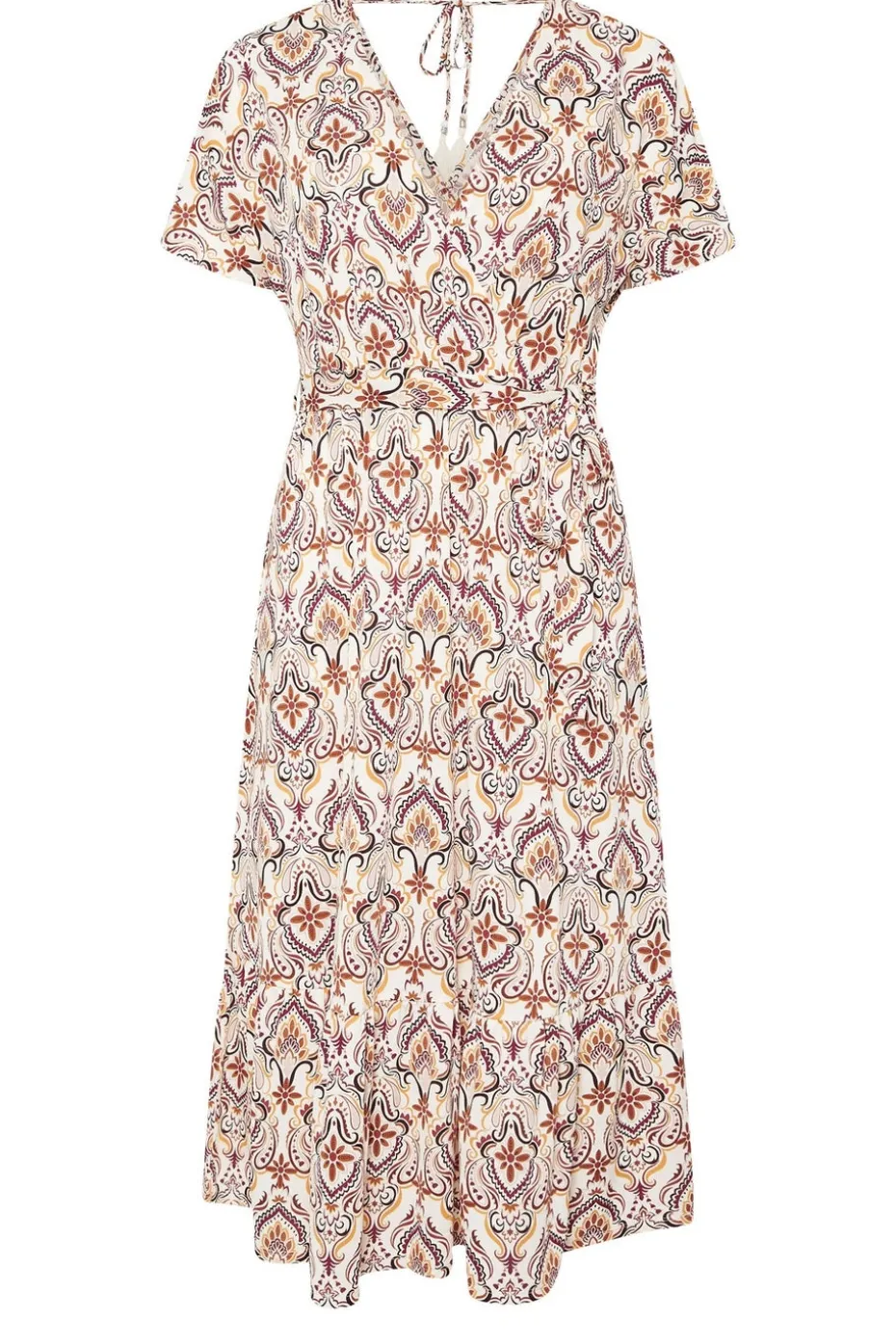 Yours Curve White Paisley Print Midaxi Wrap Dress
