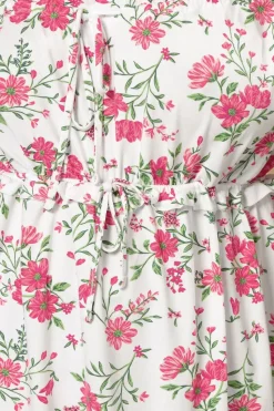 Yours Curve White Rose Frilled Tie Front Cami Top