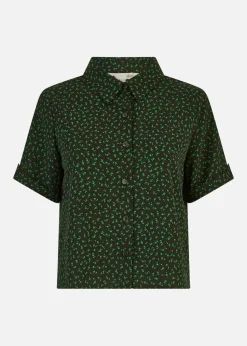 Yumi Black Ditsy Print Shirt