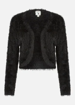 Yumi Black Eyelash Knit Bolero