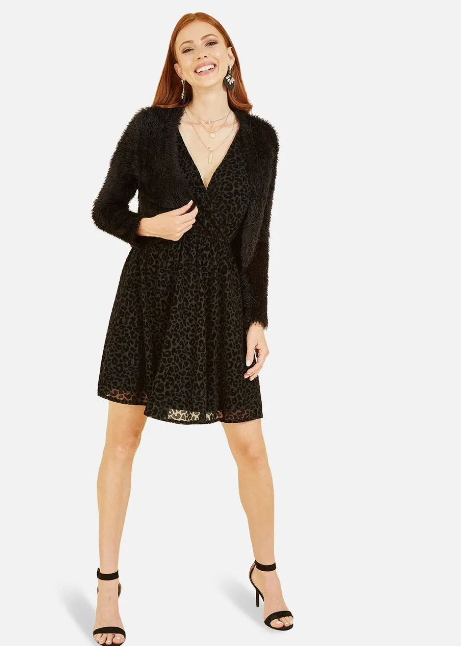 Yumi Black Eyelash Knit Bolero