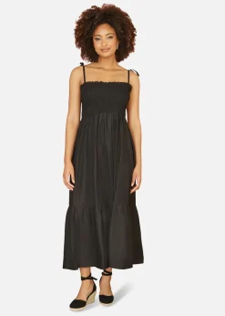 Yumi Black Midi Sun Dress