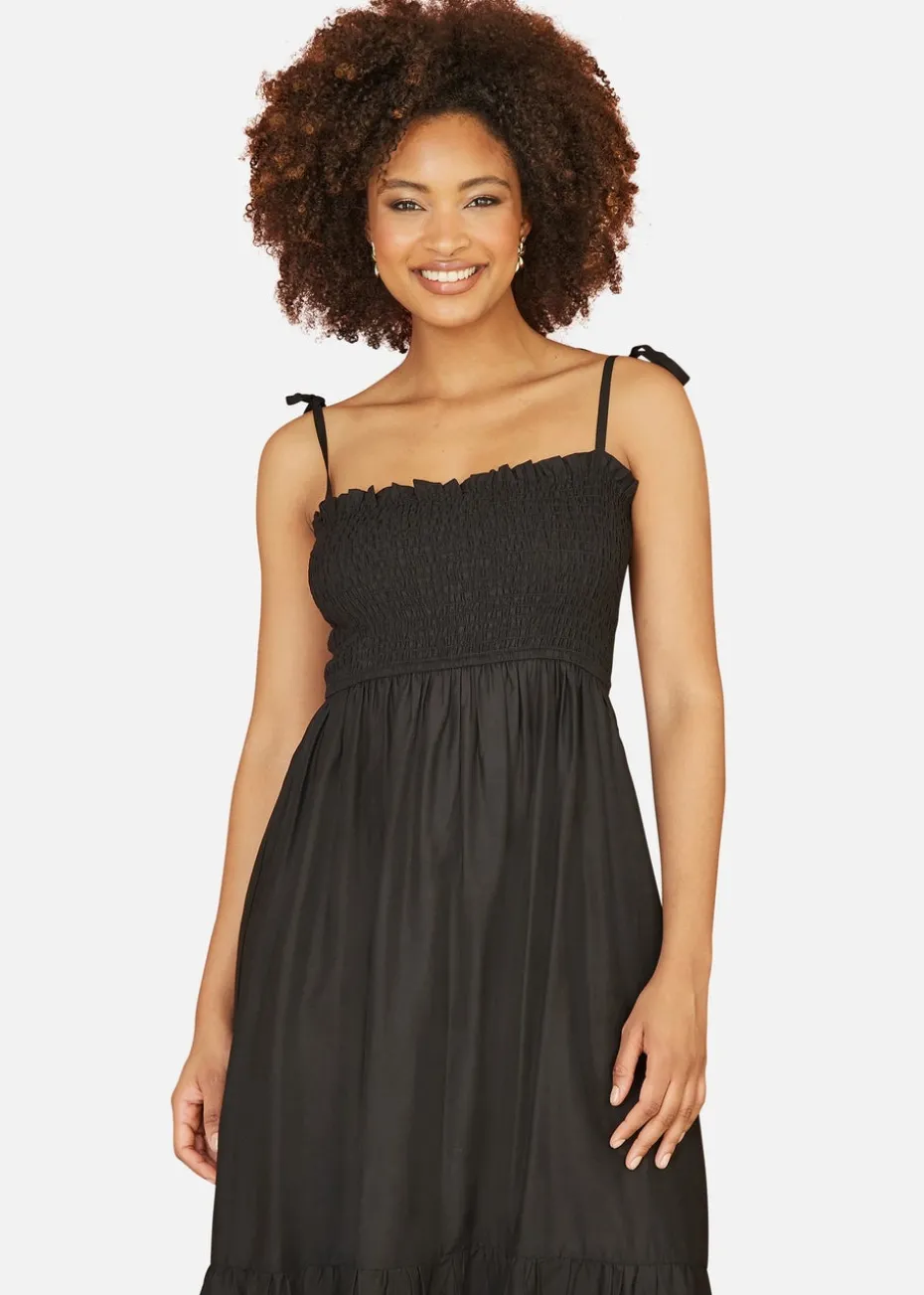 Yumi Black Midi Sun Dress