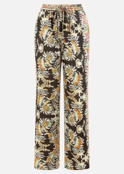 Yumi Black Paisley Print Relaxed Fit Trousers