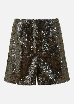 Yumi Black Sequin Mini Shorts