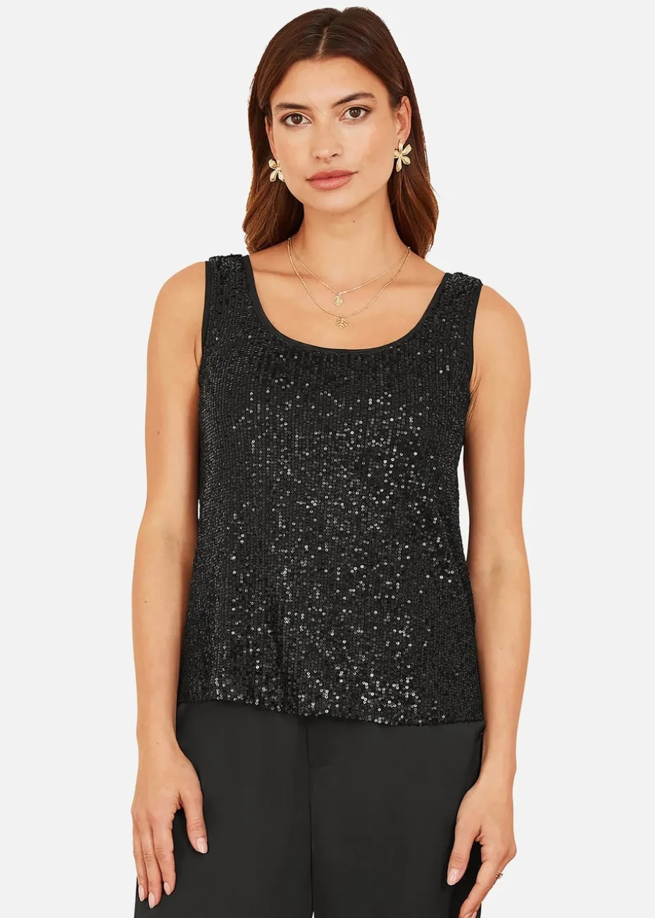 Yumi Black Sequin Vest
