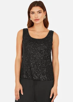 Yumi Black Sequin Vest