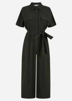 Yumi Black Utility Relaxed Fit Jumpsuit
