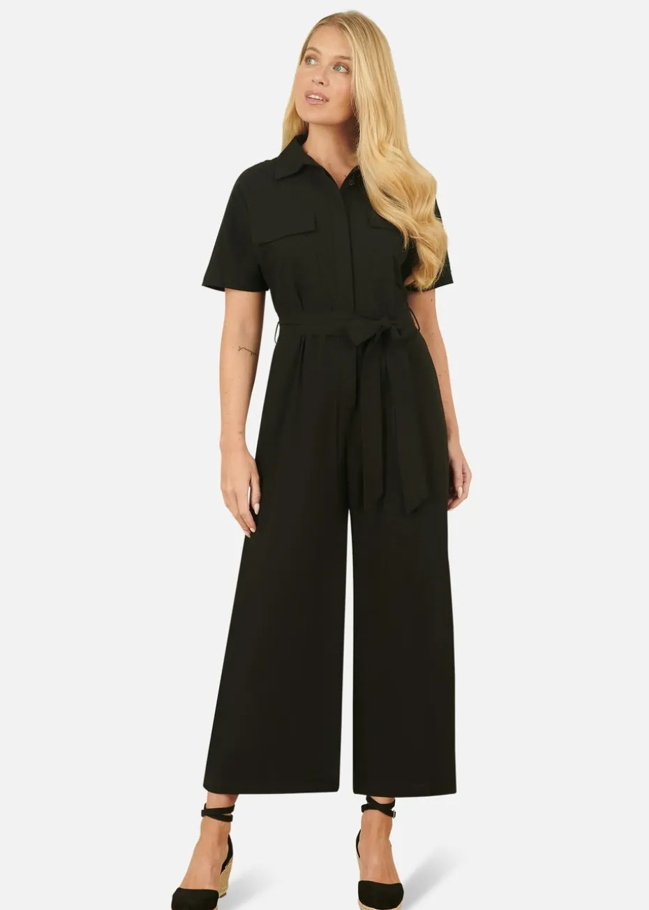 Yumi Black Utility Relaxed Fit Jumpsuit
