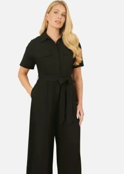 Yumi Black Utility Relaxed Fit Jumpsuit