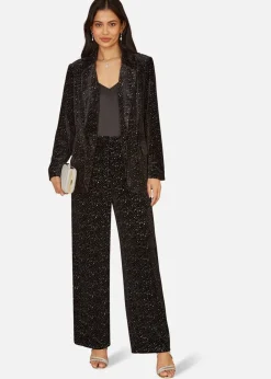 Yumi Black Velvet Sparkle Oversize Blazer