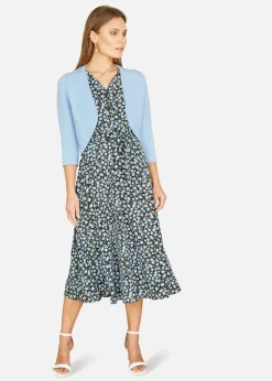 Yumi Blue Knitted Curve Bolero