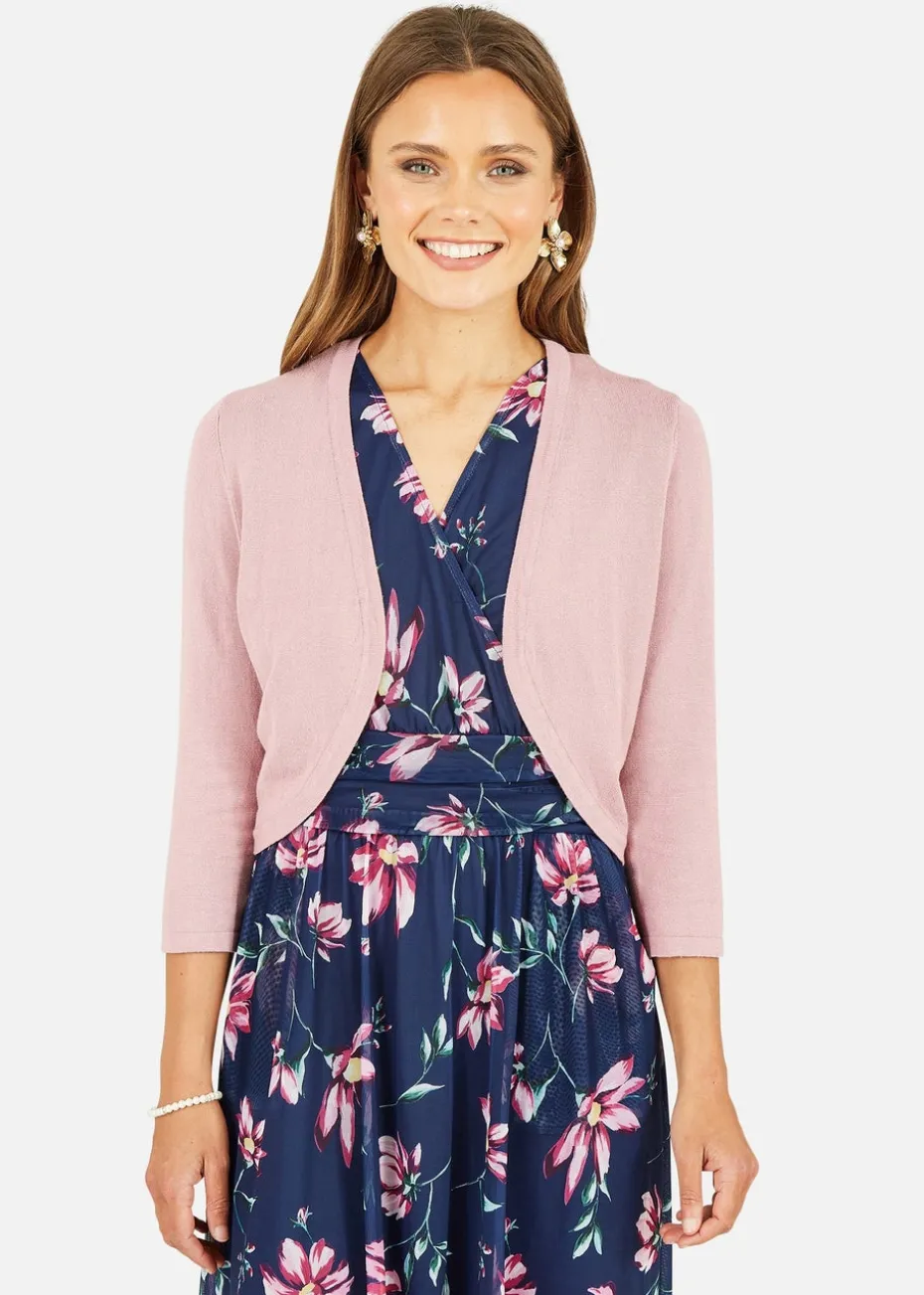 Yumi Blush Knitted Curve Bolero