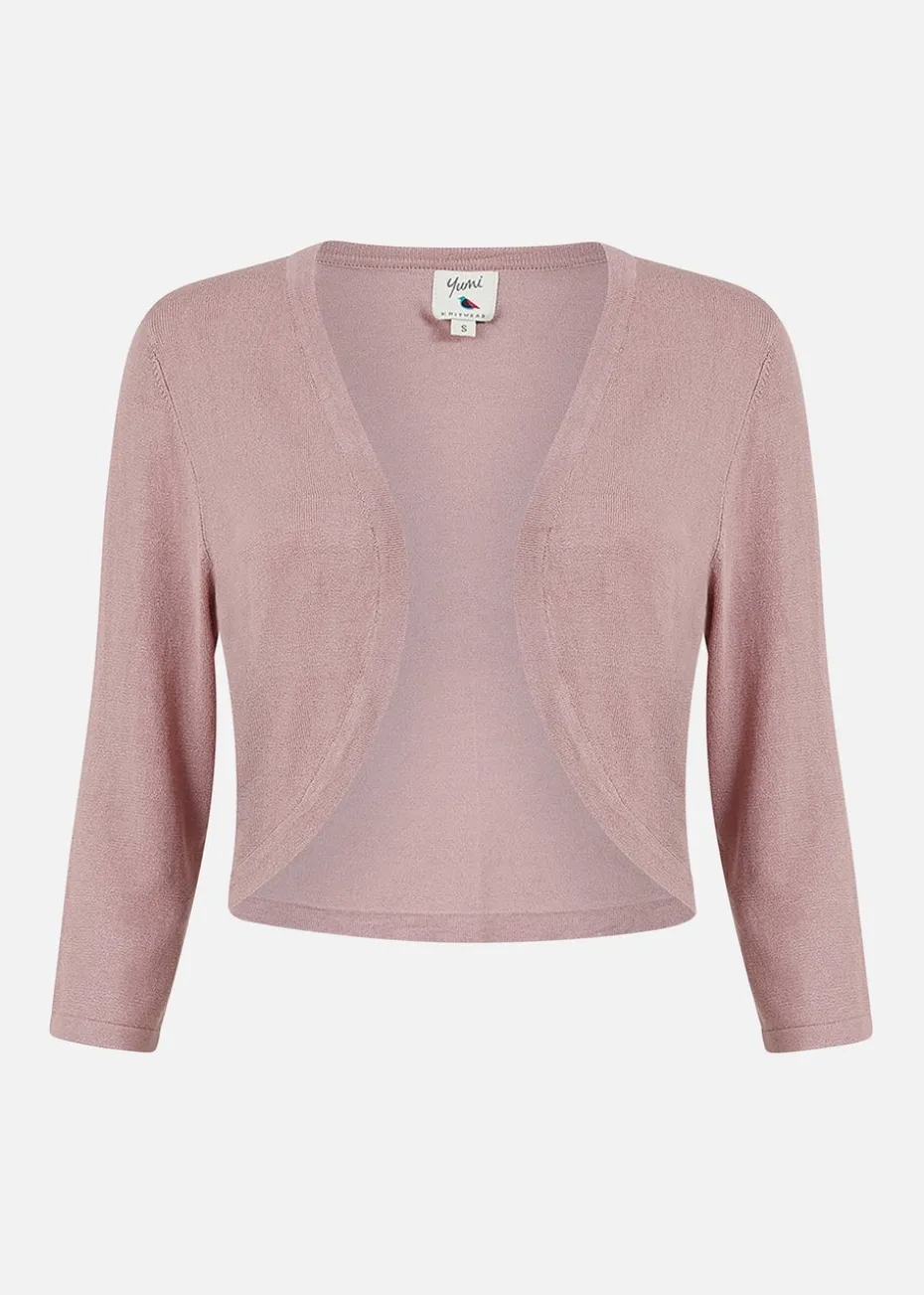 Yumi Blush Knitted Curve Bolero