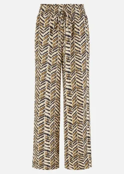 Yumi Brown Animal Print Relaxed Fit Trousers